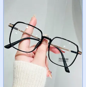 2023 новые простые очки в большой оправе TR, модный тренд, плоские очки в квадратной оправе с анти-синим светом 3