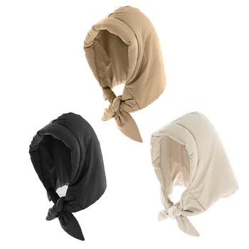 Женский шарф для защиты ушей, шапка, Ветрозащитная пуховая теплая косынка, легкий пуховик, теплый головной платок, завязанный узлом Дизайн для зимы 15