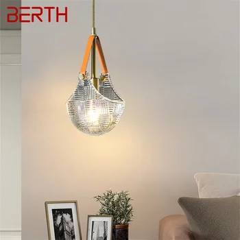 Подвесной светильник из скандинавской латуни BERTH LED Современный Простой Креативный Стеклянный Подвесной светильник для домашнего декора столовой Спальни 17