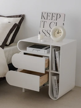 Роскошная белая прикроватная тумбочка в скандинавском стиле, современный небольшой шкаф для хранения в гостиной, диван, приставной столик, тумбочки, мебель 22