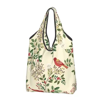 Женская повседневная сумка для покупок Christmas Garden Металлик, Большая вместительная сумка-тоут, портативная сумка для хранения, складные сумки