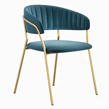Бархатные стулья для гостиной Дизайнерский ленивый роскошный акцент Кресло для столовой Gold Salon Мебель для комнаты Sedie Da Pranzo MQ50KT 9