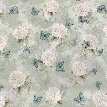 Полиэфирная жаккардовая ткань с белой бабочкой для платья, штор для дивана, материал для шитья шириной 145 см - продается по счетчику