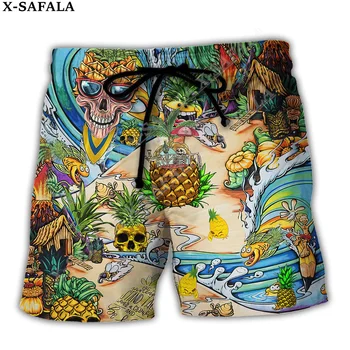 Забавные плавательные шорты с акулой и черепахой в пляжном стиле, летние шорты для пляжного отдыха, мужские плавательные пляжные брюки, полукомбинезоны -3 3