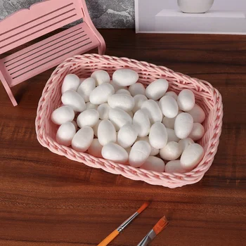 50шт Набор для рисования яиц своими руками из цельного яйца для детского фестивального ремесла (белый, 3 см)