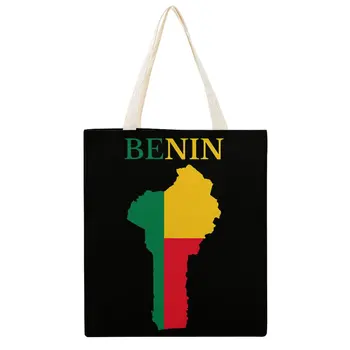 Карта Бенина Флаг Холщовая сумка Geek Большой холщовый рюкзак Martin Винтажные сумки премиум-класса 11