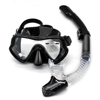 Маска для подводного плавания с широким обзором Силиконовая юбка Трехлинзовая панорамная маска для подводного плавания для взрослых Профессиональная маска 1 комплект 18