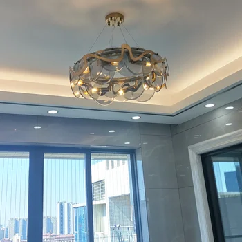 nordic led crystal glass ball промышленное освещение подвесной светильник e27 deco maison lustre подвесные люстры на потолке 12