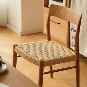 Деревянные обеденные стулья Роскошная Современная кухня для гостиной, стулья для спальни из скандинавского ротанга, Офисная мебель для гостиной Cadeiras 12