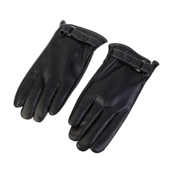1 Пара зимних перчаток Унисекс из толстой кожи с сенсорным экраном, ветрозащитные, водонепроницаемые, сохраняющие тепло, плюс бархатные Модные перчатки для предотвращения простуды 17