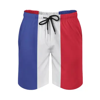Аниме с флагом Франции, забавная графика, Регулируемый шнурок, Дышащие быстросохнущие мужские пляжные шорты, повседневные Свободные эластичные мужские шорты 8
