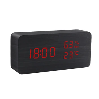 Деревянный Голосовой Цифровой будильник Со светодиодной Индикацией температуры, будильник на рабочий стол, всегда Прикроватные Часы
