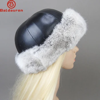 Новое поступление женских шапок-бомберов из 100% натурального кроличьего меха, зимних русских женских теплых шапок из натуральной овчины, мужских шапок из натурального меха. 16
