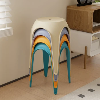 Современный ресторанный стул Пластиковые обеденные стулья с утолщенными углами, Скандинавский стул, устойчивая несущая мебель для гостиной