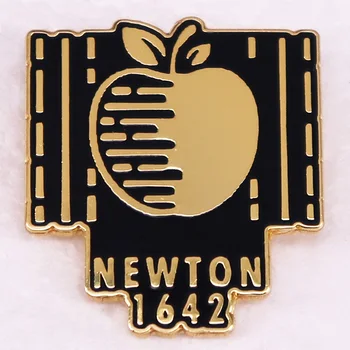 Сэр Исаак Ньютон 1642 Булавка с эмалью apple, значок известных людей, джинсовые куртки, брошь для одежды, украшения для ювелирных изделий 3