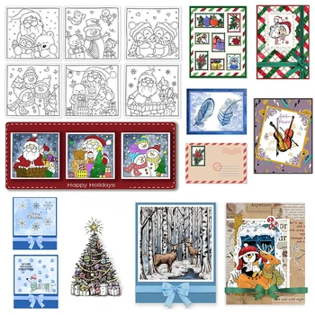 Прозрачные силиконовые штампы, рождественские прозрачные штампы для изготовления открыток, пингвин Санта-Клаус, прозрачные силиконовые штампы, резиновый альбом для вырезок 5