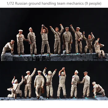 1/72 Российская команда механиков наземного обслуживания (9 человек) Готовая цветная модель солдата 9