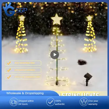 Устойчивое к атмосферным воздействиям светодиодное украшение для Рождественской елки, энергосберегающий светодиодный светильник для рождественской елки на солнечной батарее, Прочная лампа управления на солнечной панели 7
