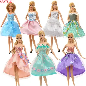 Весенний комплект одежды в разных стилях для куклы Барби, цельное короткое платье в стиле пэчворк, платье для кукол 1/6 BJD, аксессуары для детских игрушек