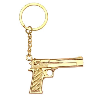 Креативный брелок для пистолета Золотого цвета Desert Eagle Пистолет Металлический брелок для ключей Автомобильный Рюкзак Брелок для ключей Ювелирные Аксессуары Подарки 9