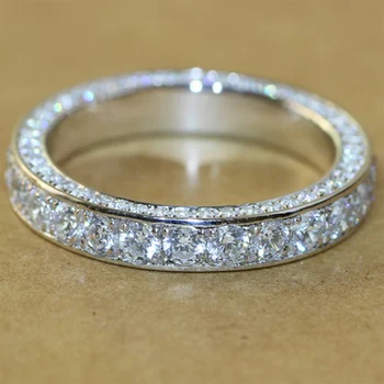 Классическое женское кольцо Huitan с покрытием из Кристалла Циркона, Бриллиантовое Кольцо для Влюбленных, Обручальное Кольцо для Вечеринок, Круглые Кольца, Ювелирные изделия 1