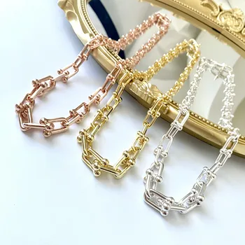 Классическое U-образное подковообразное ожерелье из стерлингового серебра 925 пробы для женщин элитного модного бренда, роскошные вечерние украшения 22