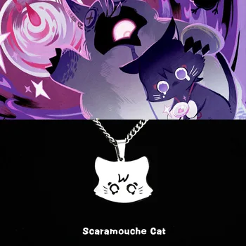 2023 Ожерелье Scaramouche Cat Для женщин, мужчин, Подвеска из титановой стали Genshin Impact, Цепочка для свитера, Аниме, Ювелирные изделия Cos, Подарок паре 21