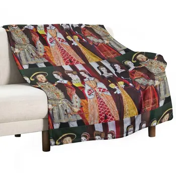 Плед короля Генриха 8-го и шести Его жен, ретро-пледы, Лоскутное одеяло, Покрывало для декоративного дивана, предметы первой необходимости в комнате общежития