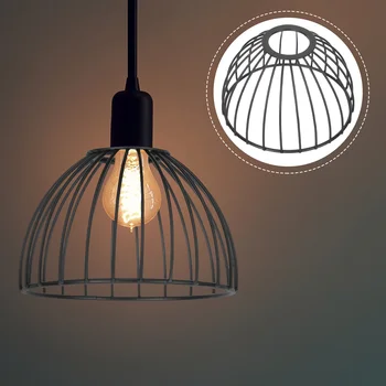 Замена абажура из кованого железа, Черный подвесной светильник, простой декоративный Маленький винтажный светильник 19