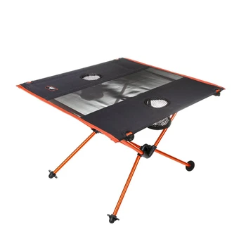 Складной столик, портативная конструкция, подстаканники, черный и оранжевый 17