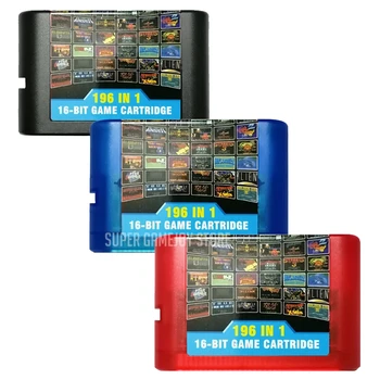 Мультиигровой картридж Ultimate Superior 196 в 1 для консолей Megadrive Genesis 196 в 1 md Game Caridge для консолей Sega 15