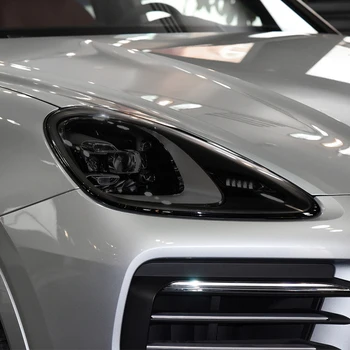 Для Porsche Cayenne 2019-On 958 Защитная пленка для автомобильных фар, Дымчато-черная, Прозрачная Защитная Наклейка из ТПУ, Аксессуары 2