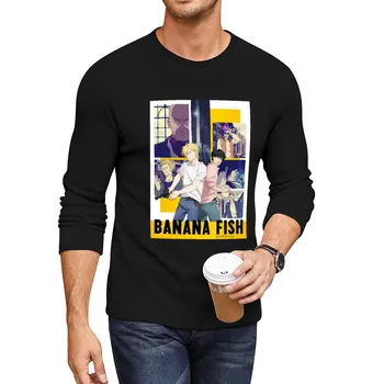 Новый официальный плакат BANANA FISH с дизайном обложки, Длинная футболка, винтажная одежда, однотонная футболка, однотонные футболки для мужчин