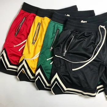 Простые спортивные шорты, мужские сетчатые шорты для бега, быстросохнущие Свободные спортивные шорты для баскетбола, мужская спортивная одежда, Летние шорты для фитнеса 8