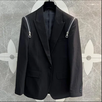 QZ07208 Модные мужские пальто и куртки 2023 для подиума, роскошный известный бренд, европейский дизайн, мужская одежда для вечеринок 18