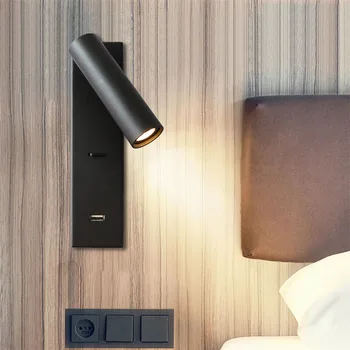 Креативные регулируемые длинные светодиодные настенные светильники, прожектор для чтения с USB-зарядным устройством, настенное бра для кабинета, прожектор для прохода в комнате 20