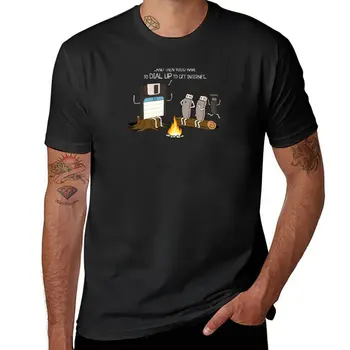 Новая футболка Campfire Tales of Dial Up Internet, забавная футболка с компьютерным ботаном, летний топ, забавная футболка, облегающие футболки для мужчин