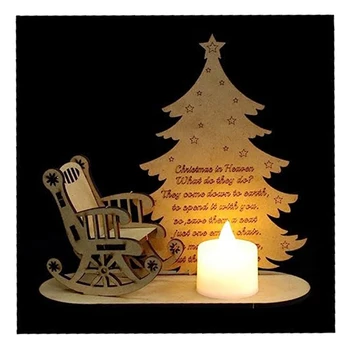 Настольные свечи при свечах Деревянное кресло-качалка Настольный Декор Рождественские Деревянные Центральные знаки 10