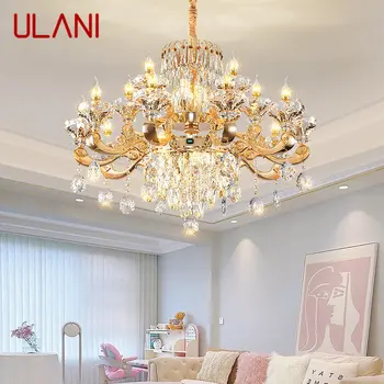 Европейская хрустальная люстра ULANI, роскошная светодиодная современная свеча, винтажный подвесной светильник для домашней гостиной, столовой, спальни 20