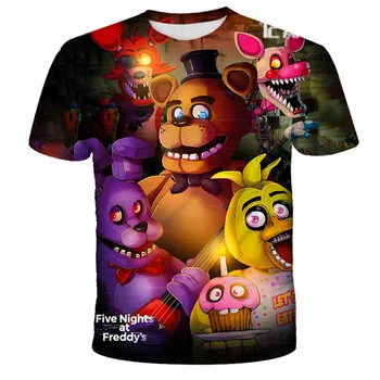 Детская футболка Nights At Freddy для мальчиков И девочек, Летние Детские топы, Тройники, Детские Футболки, Одежда для детей от 1 до 14 лет, Детская Уличная одежда 14