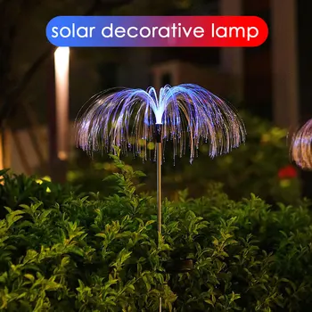 Солнечные 7-цветные светодиодные садовые фонари, украшение для газона в виде медузы, солнечная энергия, Водонепроницаемая уличная дорожка, освещение двора для вечеринок 10