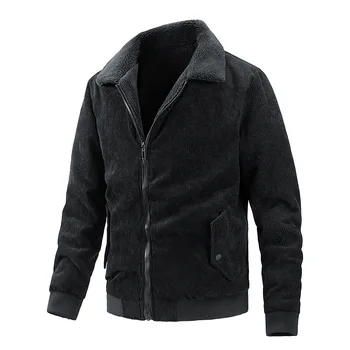 Осенне-зимняя вельветовая модная мужская двусторонняя плюшевая куртка, бейсбольная форма, повседневное пальто, мужской модный топ 21