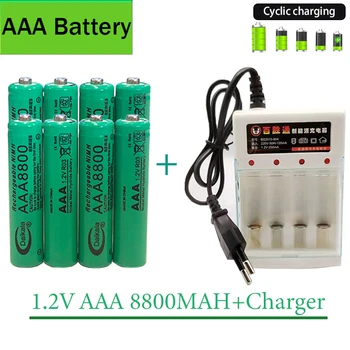 Батарея AAA 100% Новая Оригинальная 1,2 В AAA8800 мАч + Зарядное устройство AAA NI MH Аккумуляторная Батарея Подходит для Будильников, Электрических игрушек 13