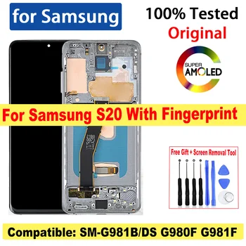 Оригинальный AMOLED С Рамкой Для Samsung Galaxy S20 SM-G981B/DS G980F ЖК-дисплей С Сенсорным Экраном Digitizer Для pantalla samsung S20 14