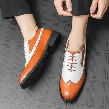 Деловые повседневные мужские мокасины, обувь для общения, модные кожаные мужские модельные туфли, удобные дышащие оксфордские официальные туфли для мужчин