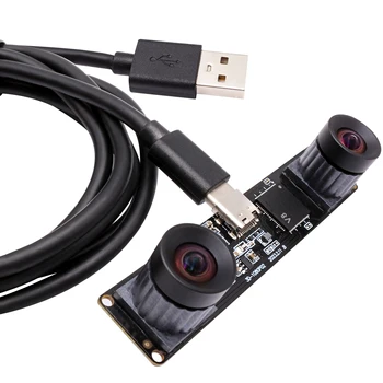 Синхронизация ELP 1080P 60 кадров в секунду, модуль USB-камеры 3840x1080, Бинокулярная стереовизионная камера USB 2.0 с типом C для 3D 7