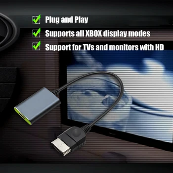 Конвертер XBOX в HD, HDMI-совместимый адаптер высокой четкости, поддержка 480P 720P 1080i, подключи и играй для Microsoft XBOX One 15