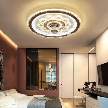 Креативный светильник для спальни, потолочный вентилятор, люстра с электрическим вентилятором, встроенная простая современная лампа для гостевой комнаты с дистанционным управлением 22