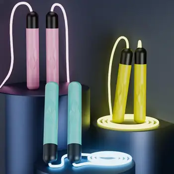 Светящаяся скакалка, регулируемая нескользящая ручка, работающая на батарейках, с подсветкой, скакалка из ТПУ со светодиодной подсветкой, светящаяся скакалка 14