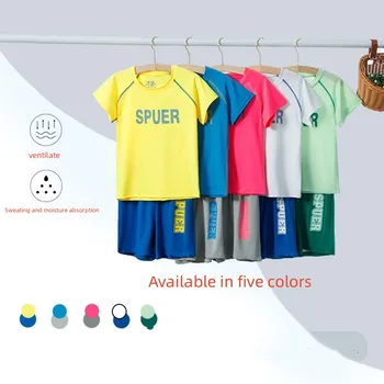 Детский спортивный комплект с коротким рукавом, детская футбольная рубашка, футболка для бега, теннисная футболка, футболка psg, футбольная майка 2022 2023 14